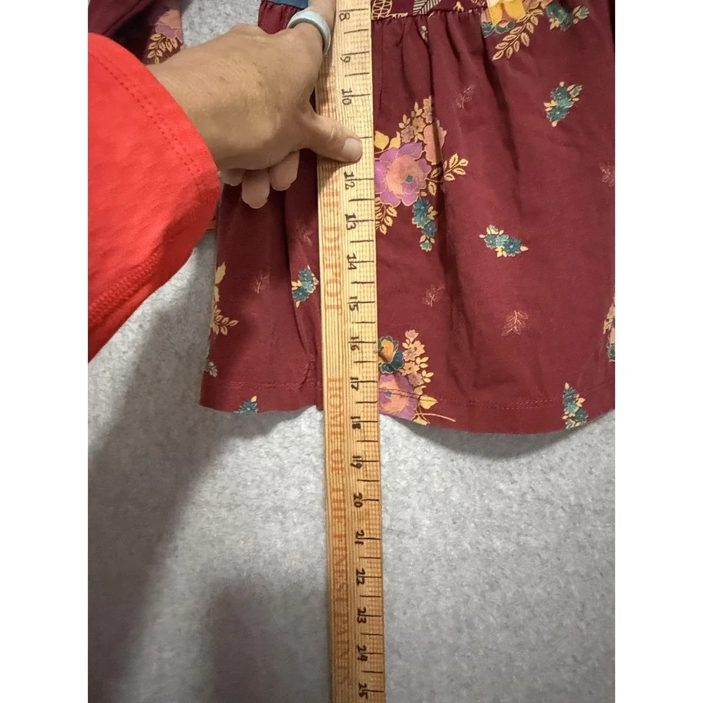 Matilda Jane Dress Girls 6 Red Floral Long‎ Sleeve Knit Knee Length Boho